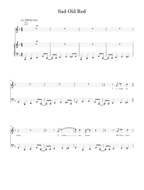 Sad Old Red - Simply Red (Piano-Voice-Guitar)