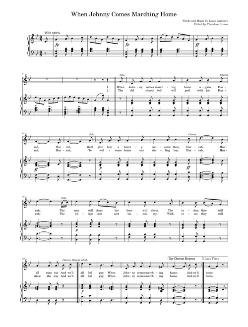 When johnny comes marching home – Misc Traditional (arr. Louis Lambert)