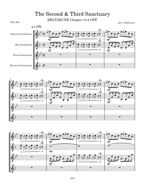 Second/Third Sanctuary 4AM Sax Quartet Arrange