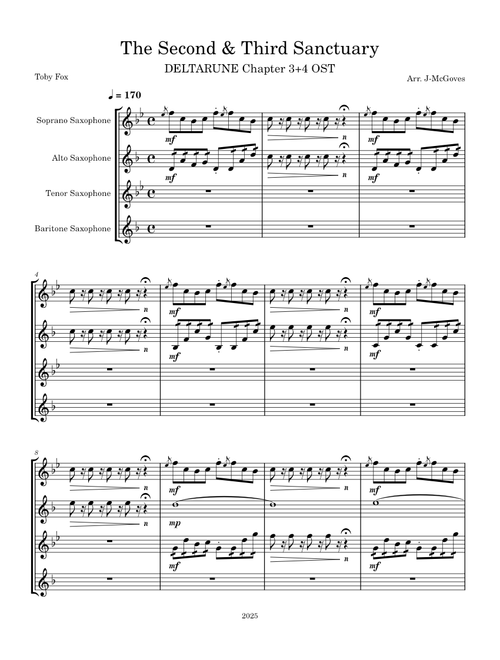 Second/Third Sanctuary 4AM Sax Quartet Arrange