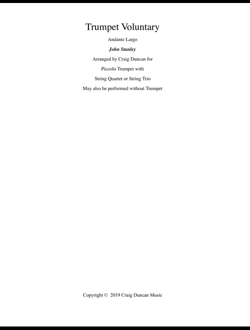 Trumpet Voluntary Stanley (Arr. Craig Duncan) - John Stanley (Brass Ensemble)