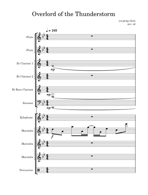 Inazuma battle OST - Overlord of the Thunderstorm (percussion + woodwinds)