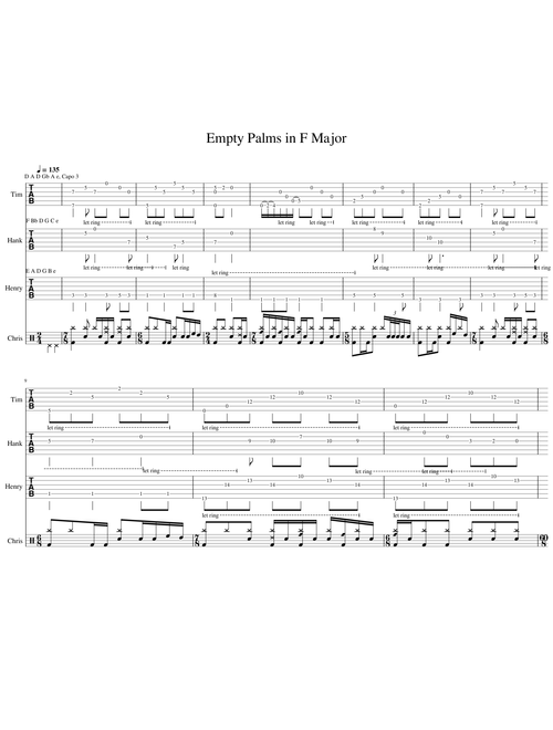TTNG - Empty Palms (Tablature)