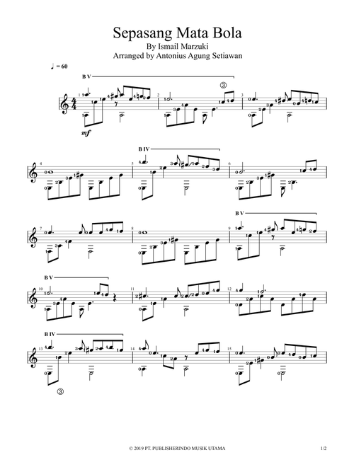 Sepasang Mata Bola (Arr. Antonius Agung Setiawan) - Ismail Marzuki (Solo Guitar)