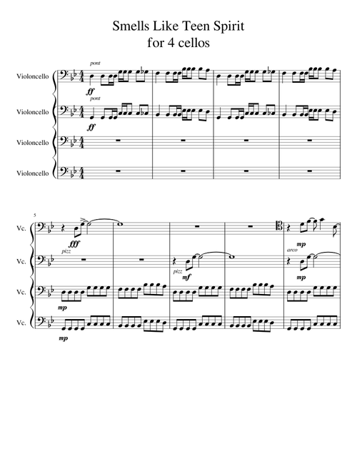 Smells Like Teen Spirit- 4 cellos