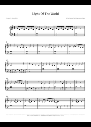 Light of the world - Lauren Daigle Sheet Music with Chords for
