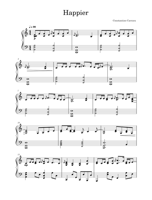 Happier – Ed Sheeran (Piano)