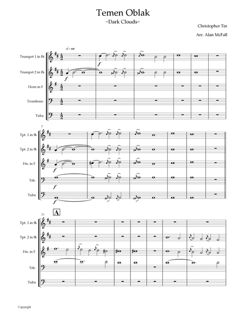Temen Oblak (Arr. Alan McFall) - Christopher Tin (Brass Ensemble)