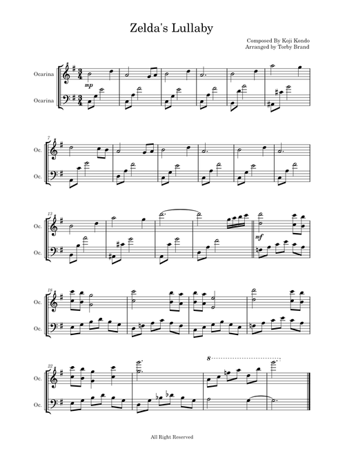 Zelda's Lullaby – Koji Kondo Zelda's Lullaby(OCARINA)