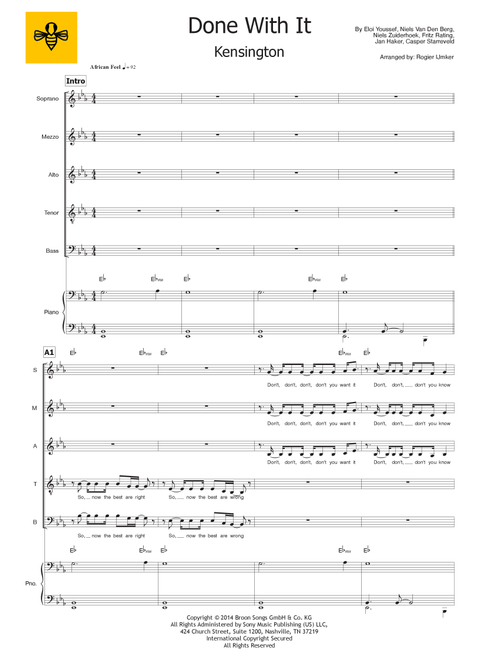 Done With It (Arr. Rogier Ijmker) - Kensington (Choral, 5-Part)