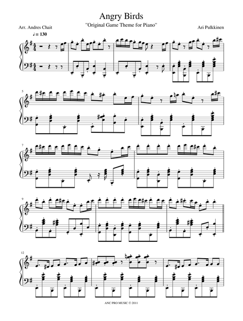 Angry Birds (theme for piano)