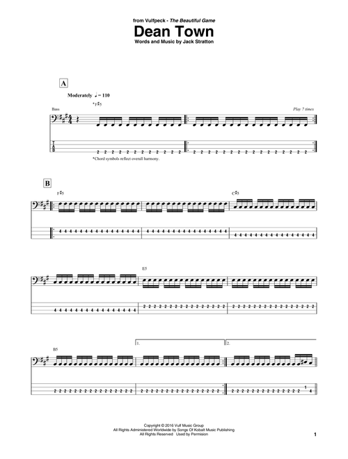 Dean Town - Vulfpeck (Bass Tab)
