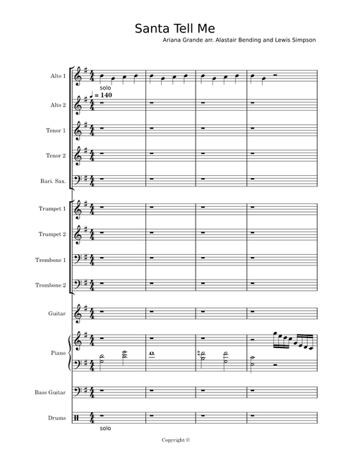 Santa Tell Me – Ariana Grande Santa Tell Me jazz arrangement