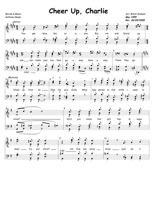 Cheer Up, Charlie (Arr. Brent Graham) - Leslie Bricusse, Anthony Newley (Choral, TTBB)