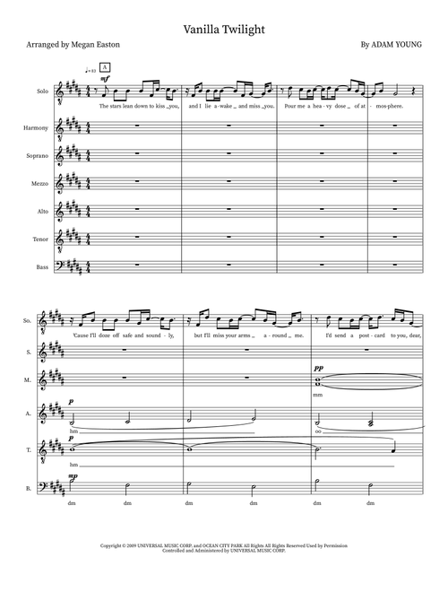 Vanilla Twilight (Arr. Megan Easton) - Owl City (Choral)