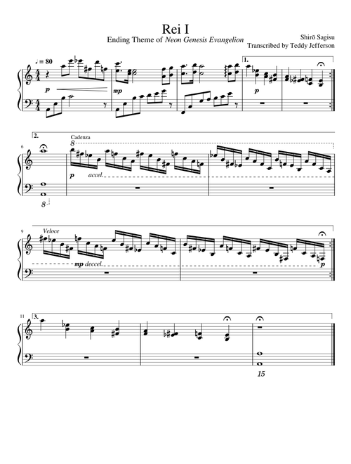 Rei I (Ending Theme to Neon Genesis Evangelion)