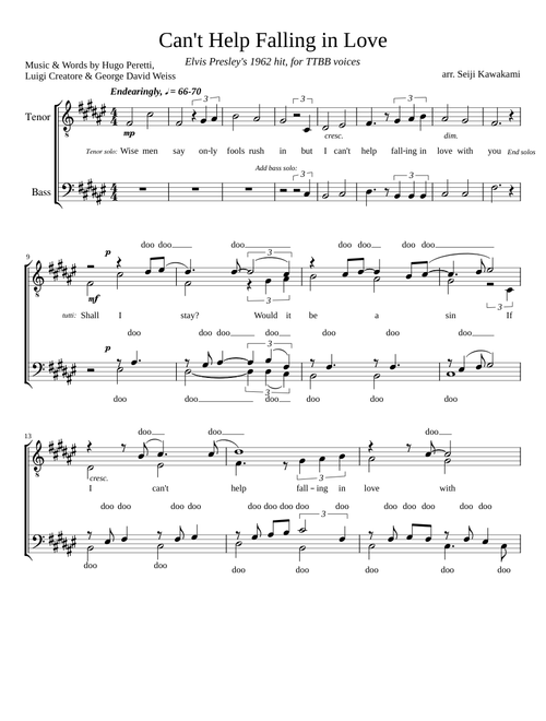 Can't Help Falling in Love (TTBB)