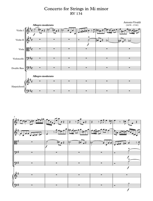Concerto for Strings in Mi minor RV 134 - Antonio Vivaldi (Orchestra)