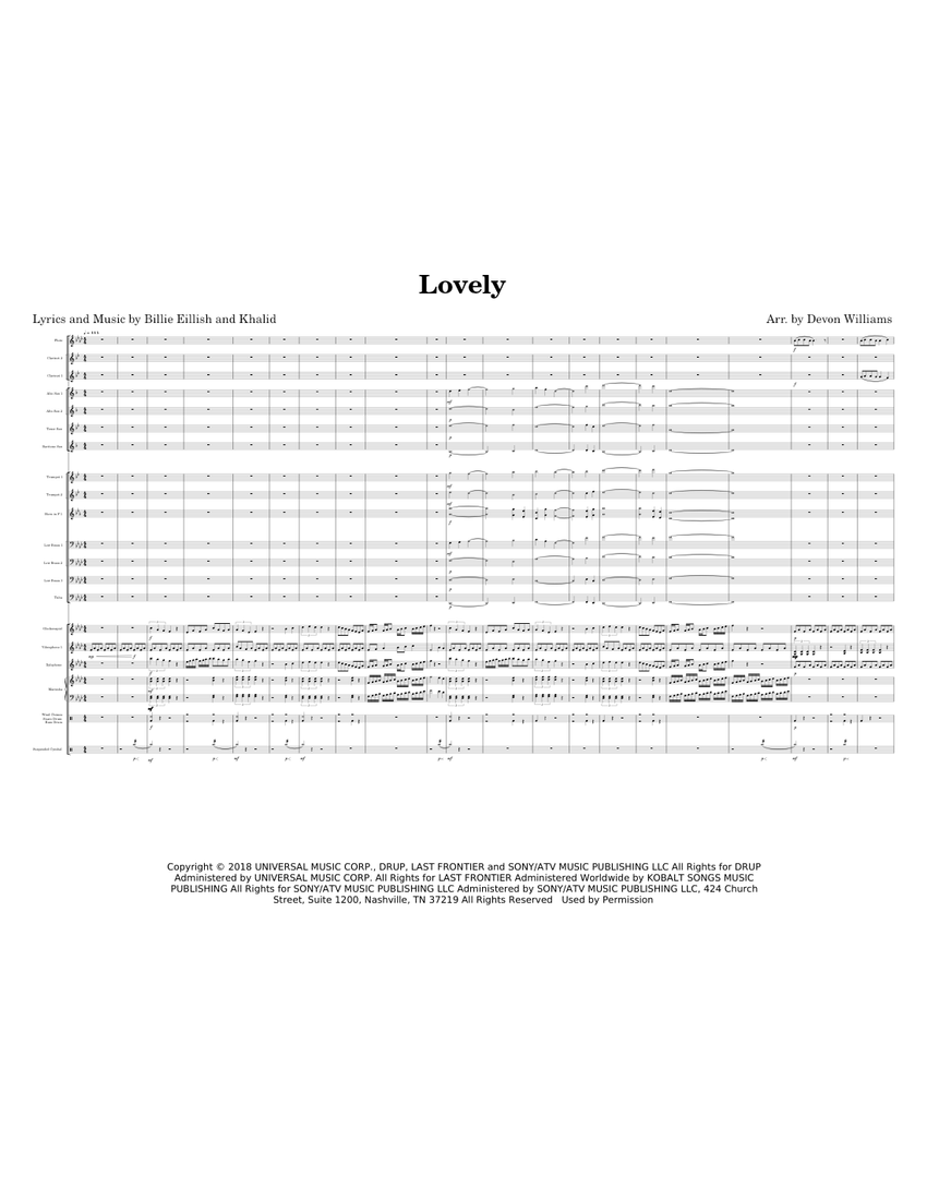 買い誠実 arr. Khalid/ feat. Eilish Billie - Lovely by Williams Devon アート・デザイン・音楽