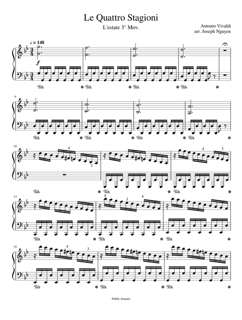 Le Quattro Stagioni; RV 315 'L'estate' ("Summer") Mvt. 3 – Antonio Vivaldi