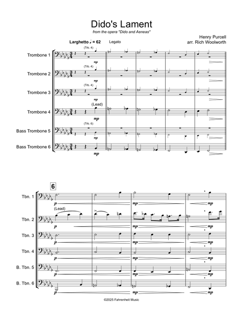 Dido's Lament (Arr. Rich Woolworth) - Henry Purcell (Brass Ensemble)