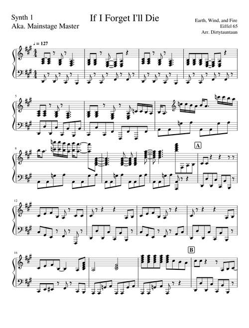 If I Forget I'll Die Synth 1
