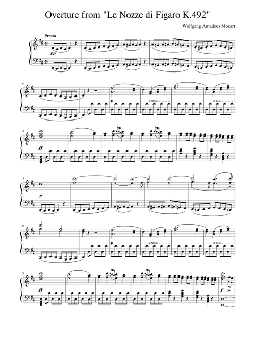 Overture from Le Nozze di Figaro, K. 492 – Wolfgang Amadeus Mozart