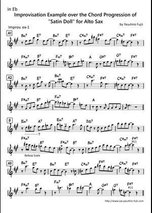 Satin Doll Sheet Music with Chords for Flute, Saxophone alto