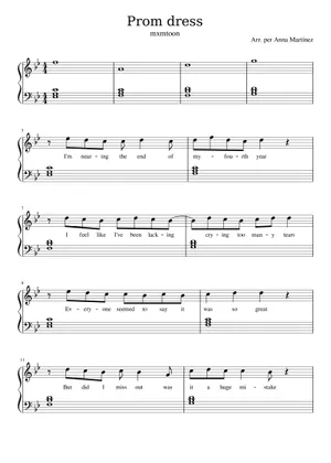 mxmtoon - prom dress Sheet Music for Piano (Solo) easy | MuseScore.com mxmtoon - prom dress Sheet Music for Piano (Solo) easy | MuseScore.com