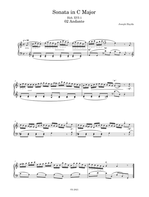 Keyboard Sonata in C major, Hob.XVI:35 – Joseph Haydn
