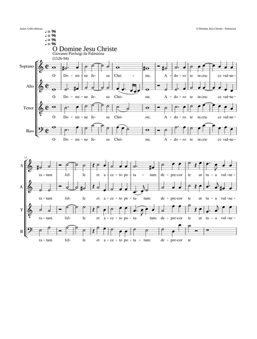 O Domine Jesu Christe - Giovanni Pierluigi da Palestrina