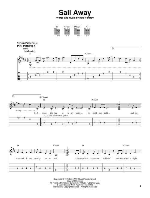 Sail Away - Oak Ridge Boys (Easy Guitar with TAB)