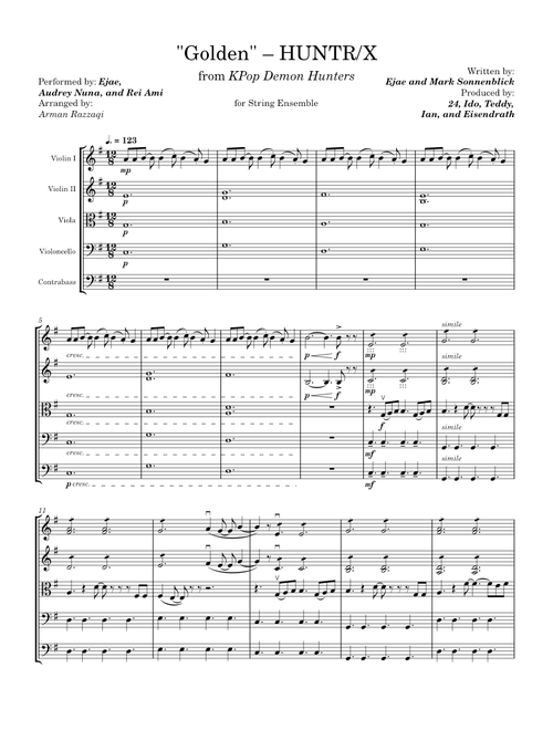 "Golden" – HUNTR/X (String Ensemble)