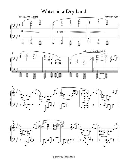 Water in a Dry Land - Kathleen Ryan (Piano Solo)