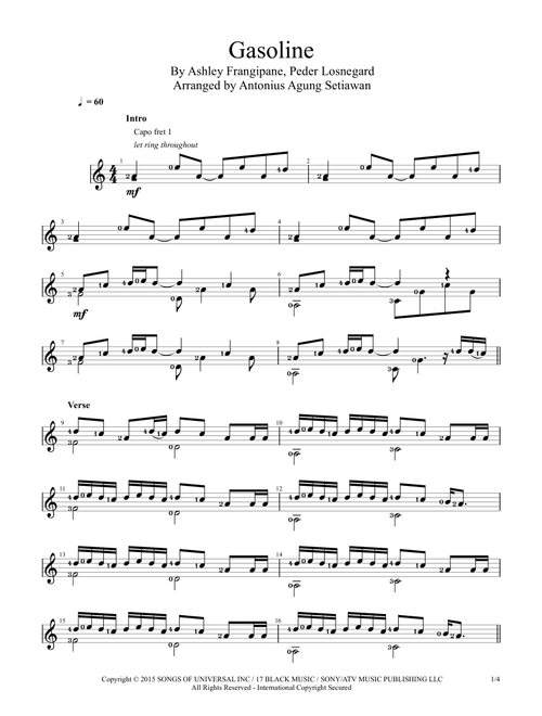 Gasoline (Arr. Antonius Agung Setiawan) - Halsey (Solo Guitar)