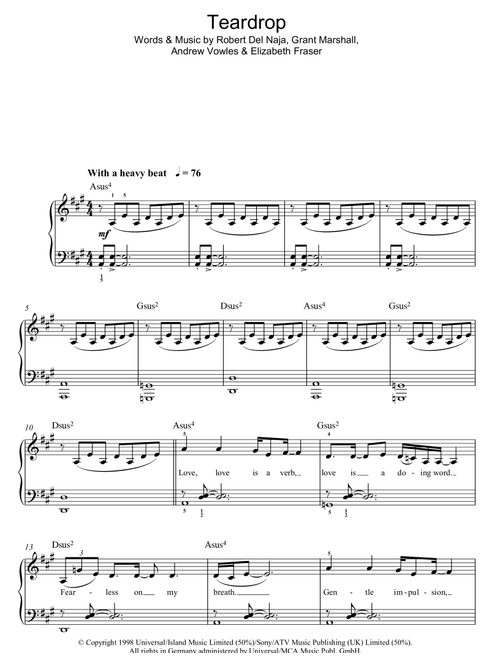 Teardrop - Massive Attack (Easy Piano)