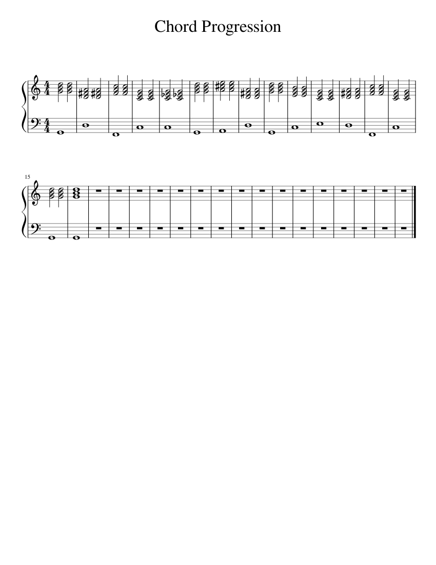 Chord Progression Sheet music for Piano (Solo) Easy | Musescore.com