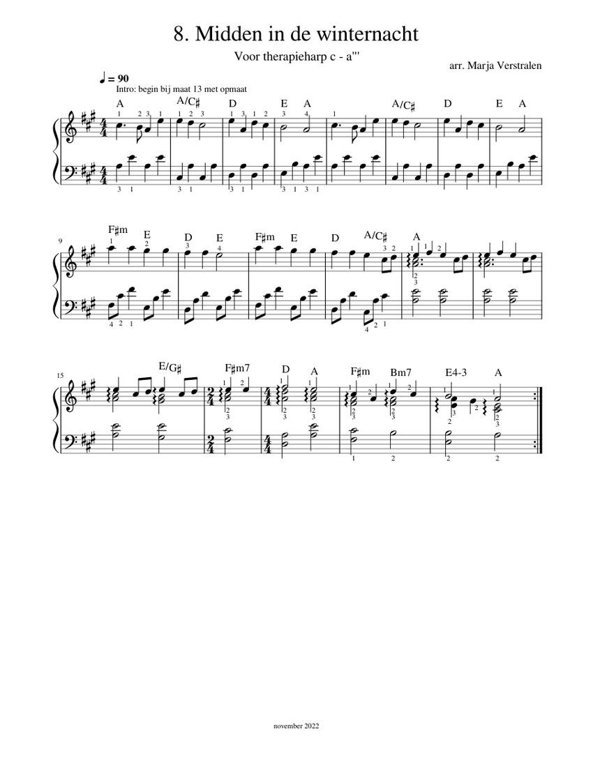 Midden in de winternacht Misc Christmas Sheet music for Harp (Solo) Midden in de winternacht Misc Christmas Sheet music for Harp (Solo)