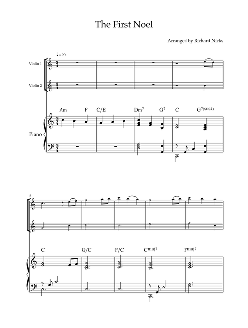 The First Noel (Arr. Richard Nicks) - John Stainer (Violin Duet)