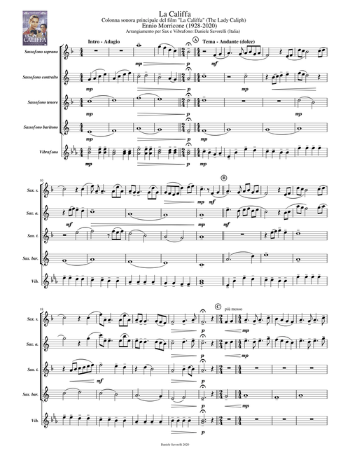 Ennio Morricone - La Califfa - per Sax e Vibrafono