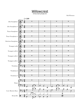 ビッグバンド楽譜「WILLOWCREST」BOB FLORENCE Free Willowcrest by Bob Florence sheet music | Download PDF or
