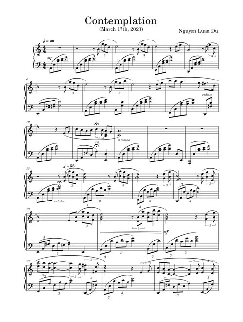 Contemplation (Piano) - Nguyen Luan Du
