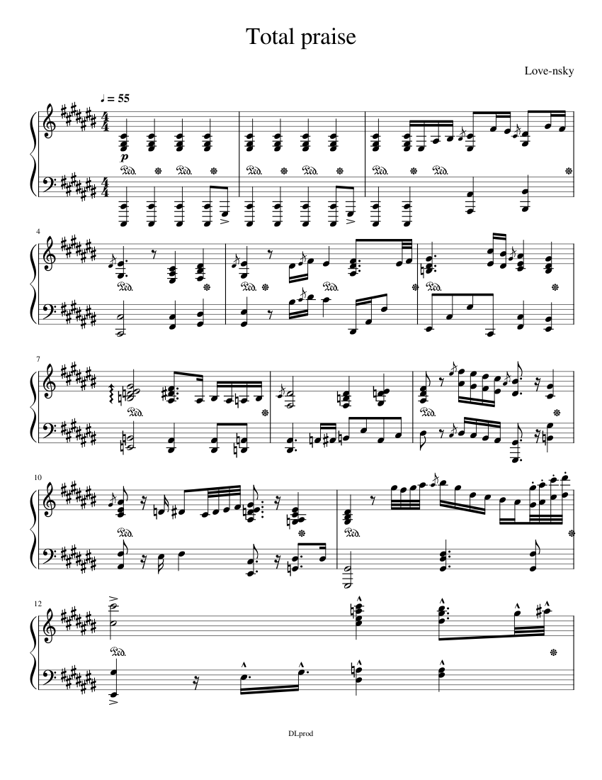 Total praise. Richard Smallwood Sheet Music for Piano (Solo