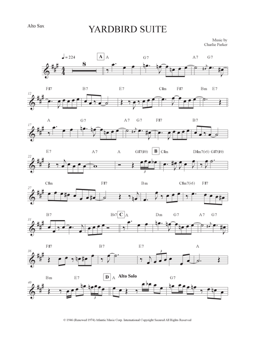 Yardbird Suite (Arr. The Sheet Music Library) - Charlie Parker (Alto Sax Solo)