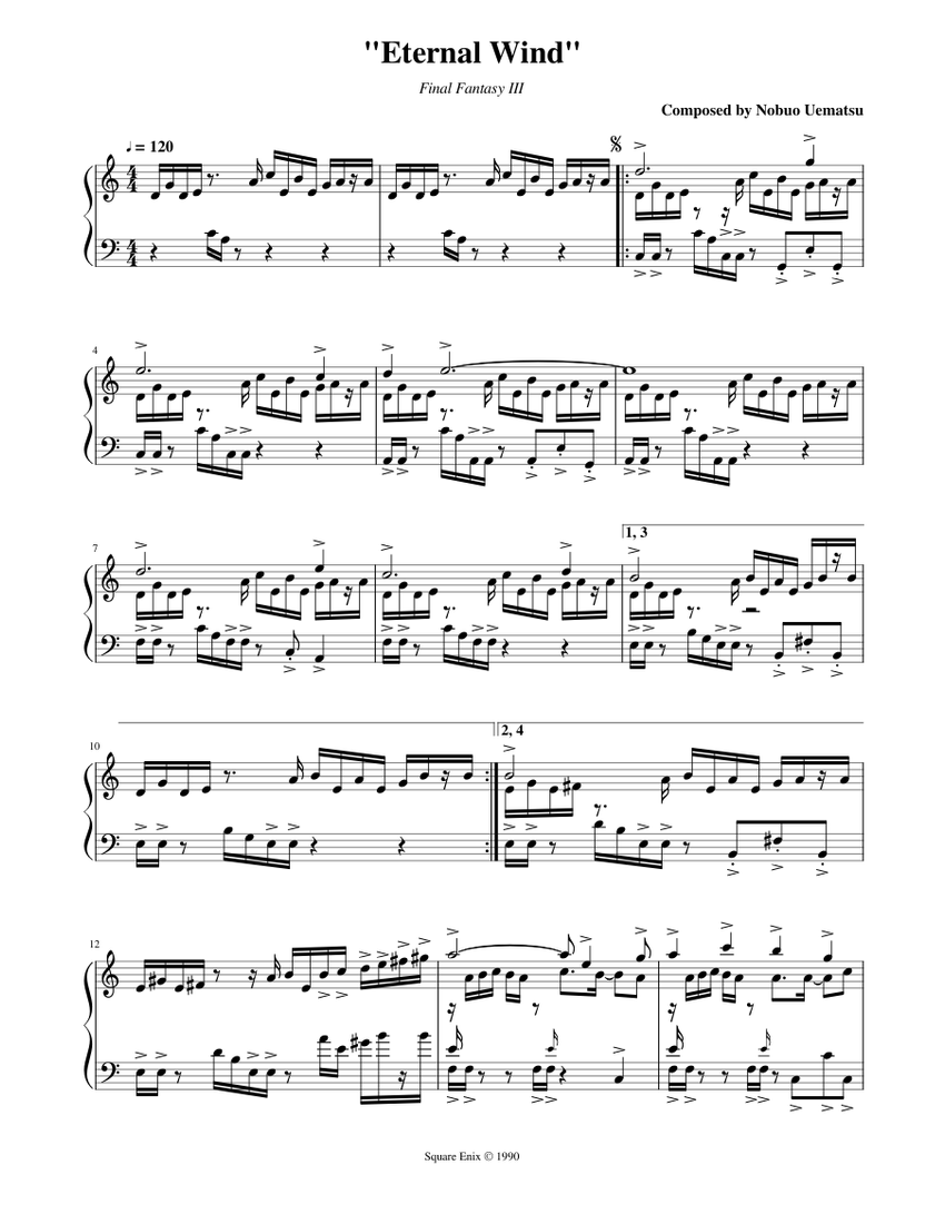 ピアノ 楽譜 ファイナルファンタジー 3 PIANO SOLO 楽譜] ファイナルファンタジー(Final Fantasy) Main