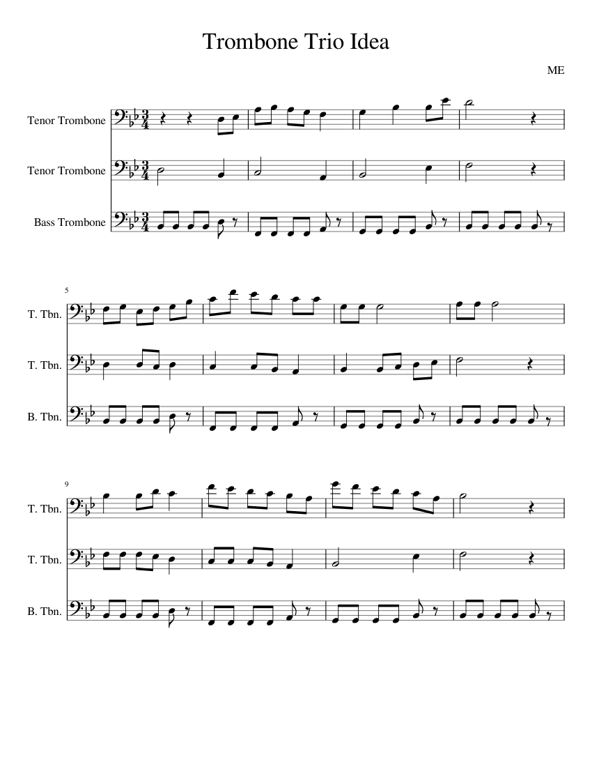 Trombone Trio Idea Sheet music for Trombone tenor, Trombone bass (Mixed ...
