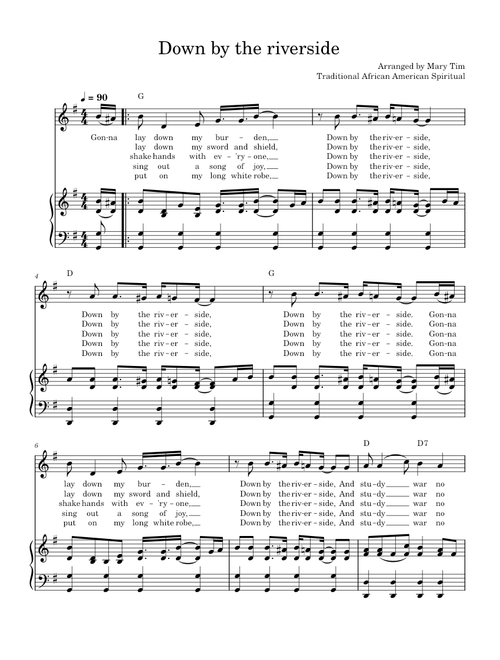 Down By The Riverside – Traditional African American Spiritual