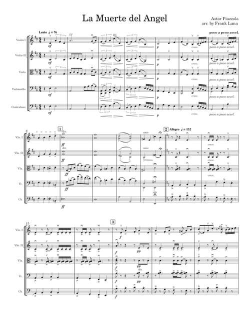 La Muerte del Angel (String Orchestra) - Astor Piazzolla, Arr. Frank Luna
