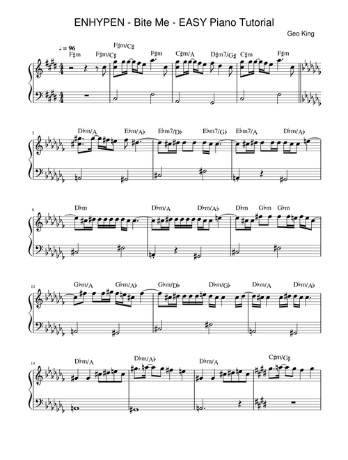 Bite Me (Arr. Gregory King) - Enhypen (Easy Piano)