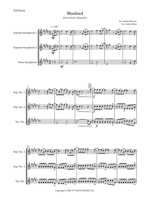 Ikimono Gakari's Blue Bird (Arr. Fabio Britto) - Yoshiki Mizuno (Woodwind Ensemble)